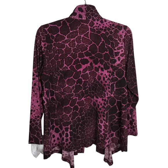 4494)Bundle 2 pcs Susan Graver Open Front Liquid Knit Black Gray Pink Cardigan L - Picture 6 of 11